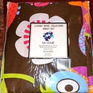 MK Collection 4 Piece Sheet Set Full Size OWL Multicolored Floral Bedding